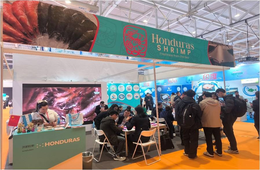 Camarón hondureño conquista la Feria Internacional de Pesca en China

 